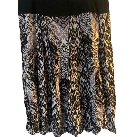 Pre Owned Women’s Notations Skirt Black White Gray Sz XXL Flowing Festive Style - Picture 5 of 7